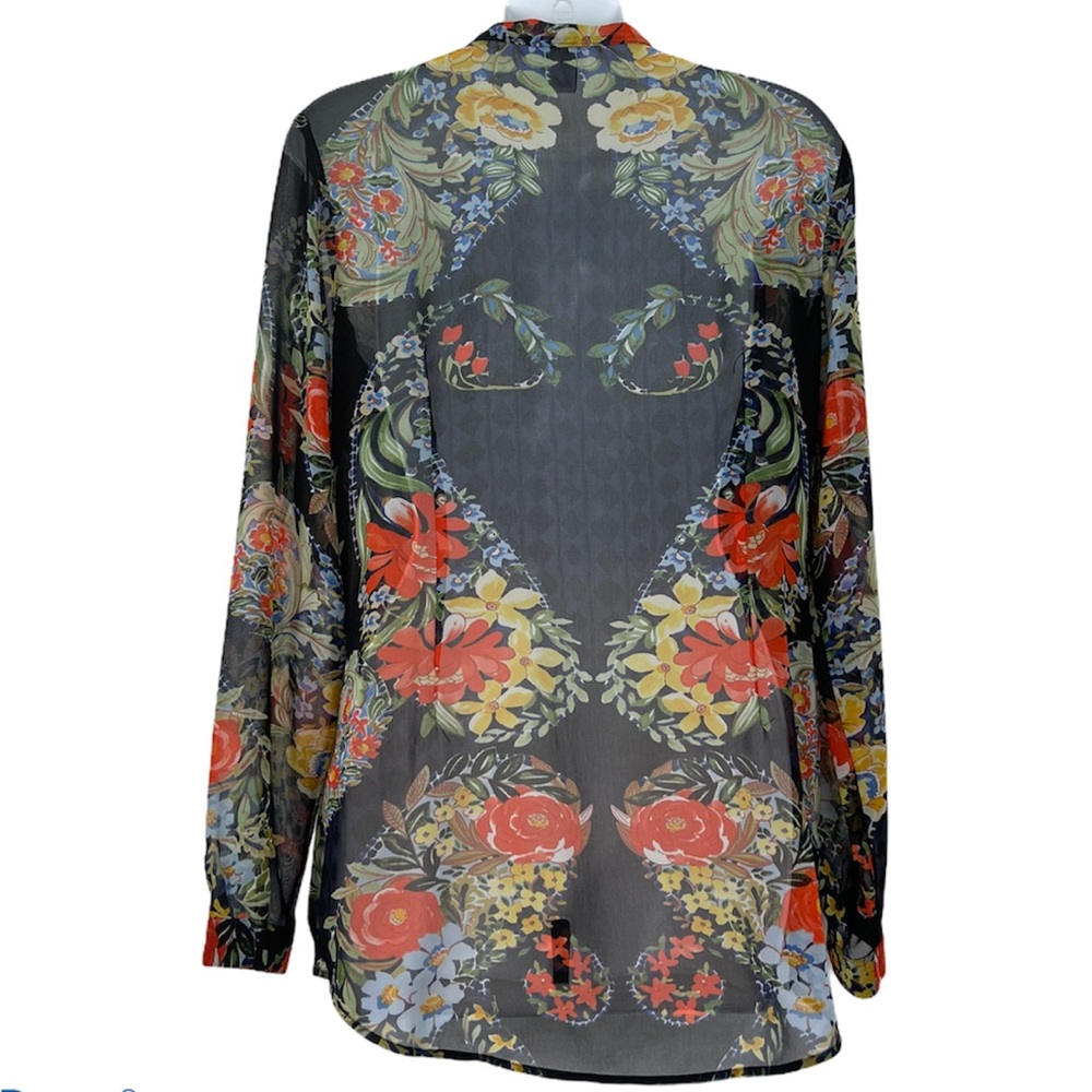 Cabi #3072 Amour Black Floral Blouse Small - Picture 8 of 8